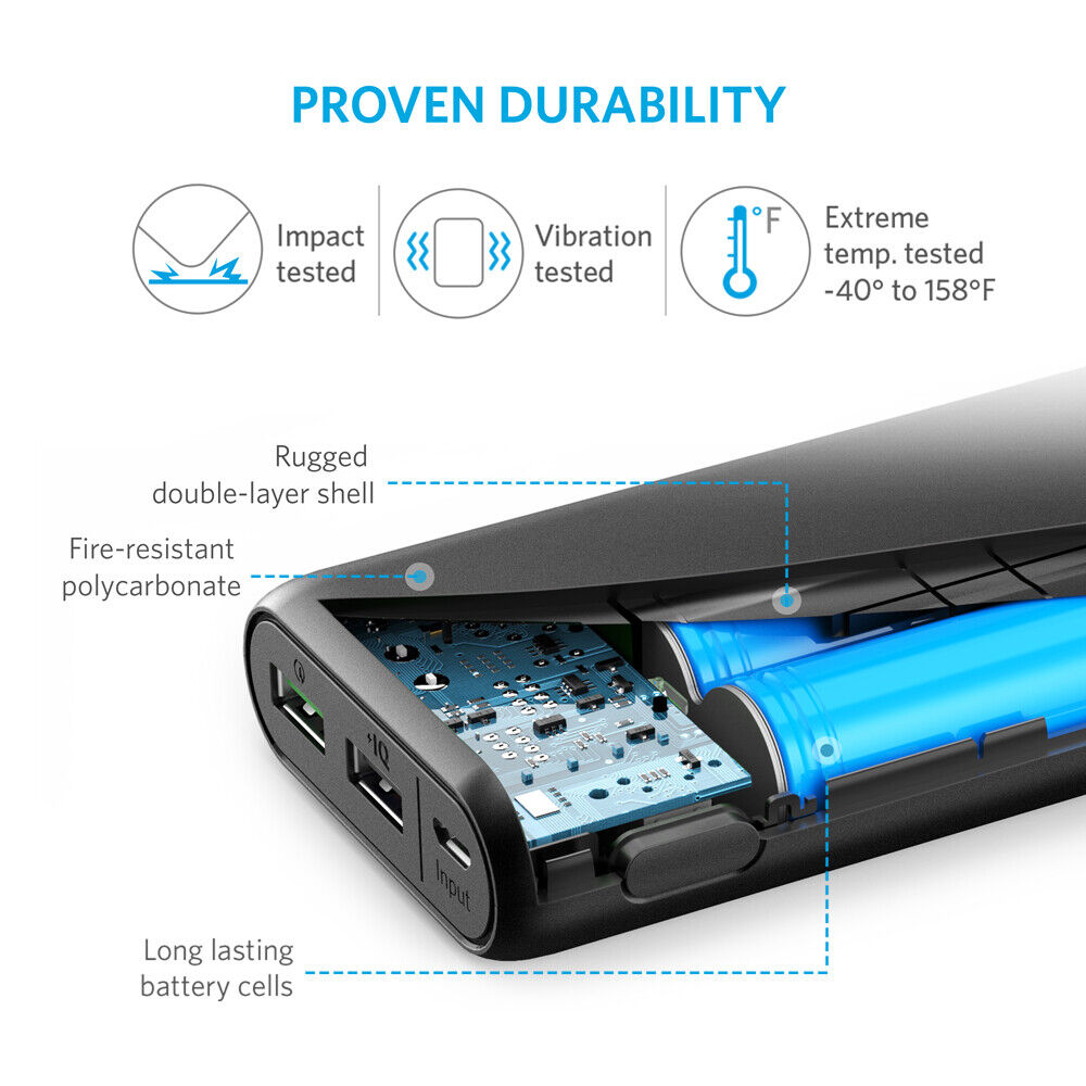 Anker PowerCore 20000mAh Power Bank Dual USB Portable Charger Battery Pack