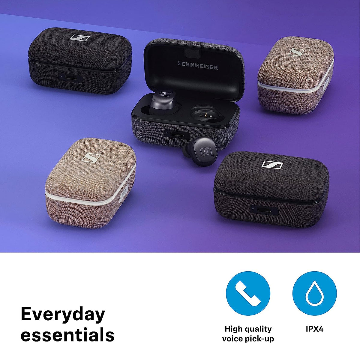 Sennheiser MOMENTUM True Wireless 3 Earbuds -Bluetooth In-Ear Headphones for Music and Calls with ANC, Multipoint connectivity, IPX4, Qi charging, 28-hour Battery Life Compact Design - Graphite